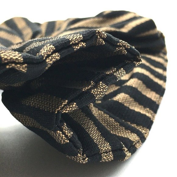 AUTHENTIC FENDI Pecan Scrunchie Hair Accessories Hair Elastic Canvas Brown x Bla - Picture 7 of 8